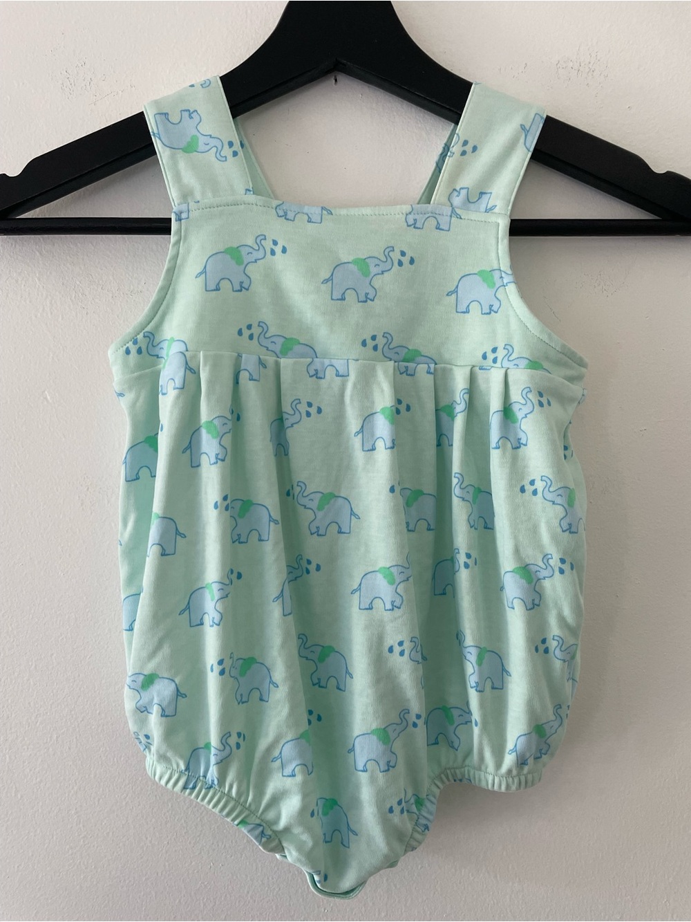 The Beaufort Bonnet Company Mint Green Elephant Print Baby Overalls